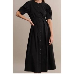 Jenni Kayne Black Button-Front Midi Dress